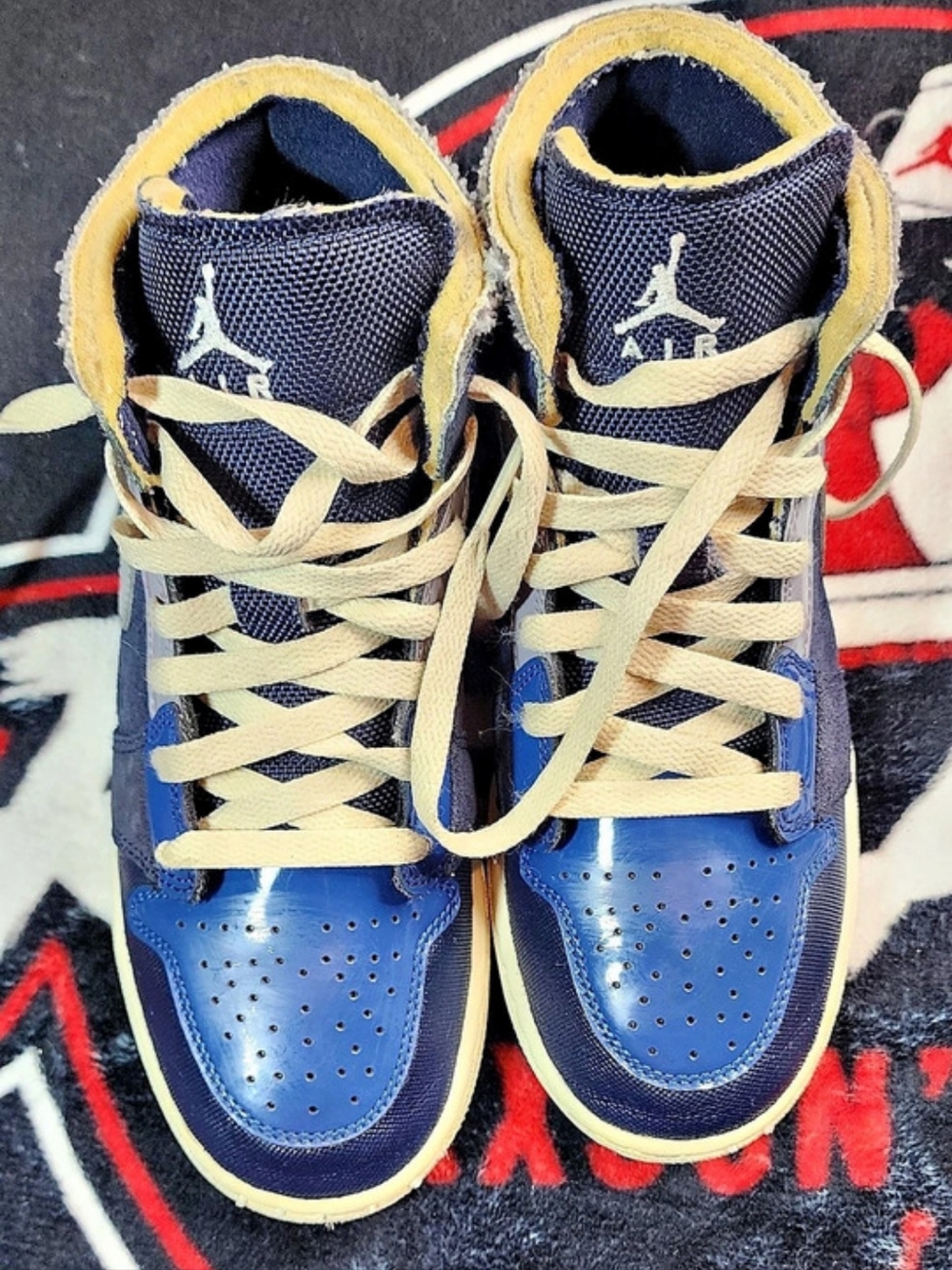 Jordan Air Jordan 1 Retro Craft Mid Sneakers Blue & Gray US 4.5Y